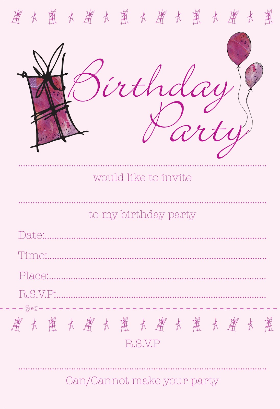 Printable Birthday Party Invitations For 12 Year Old Boy Free