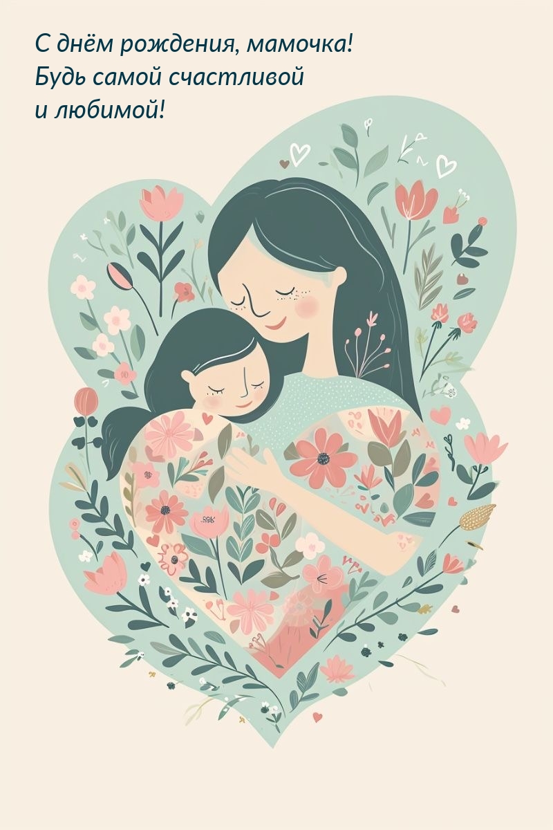 Открыть в полном размере С днём рождения, мамочка! Будь самой счастливой и любимой!