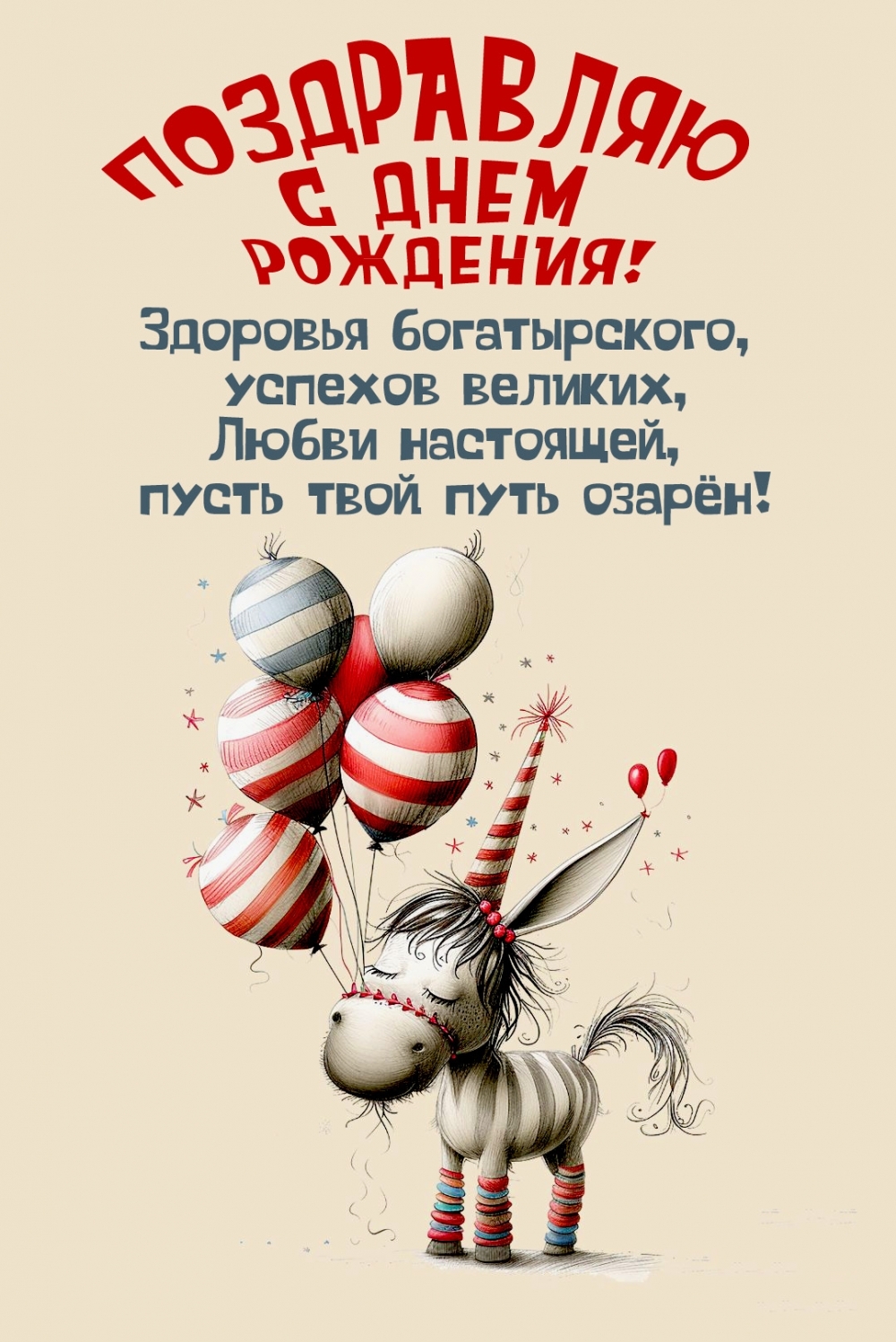 Здоровья богатырского, успехов великих! Поздравляю с Днем рождения!