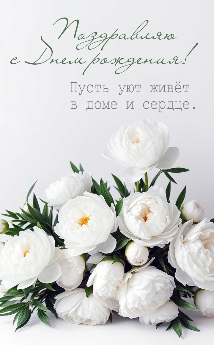 Открыть в полном размере Пусть уют живёт в доме и сердце. Поздравляю с Днем рождения!