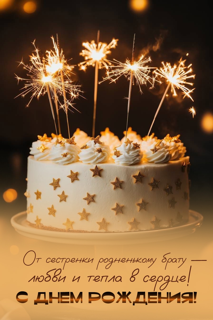 Открыть в полном размере От сестренки родненькому брату — любви и тепла в сердце!